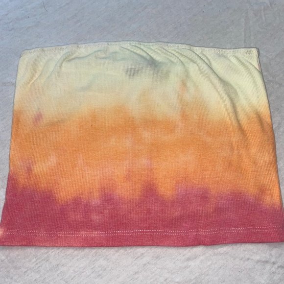 Tops - Tie Dye Womens Rib-knit Bandeau Top-Ombre